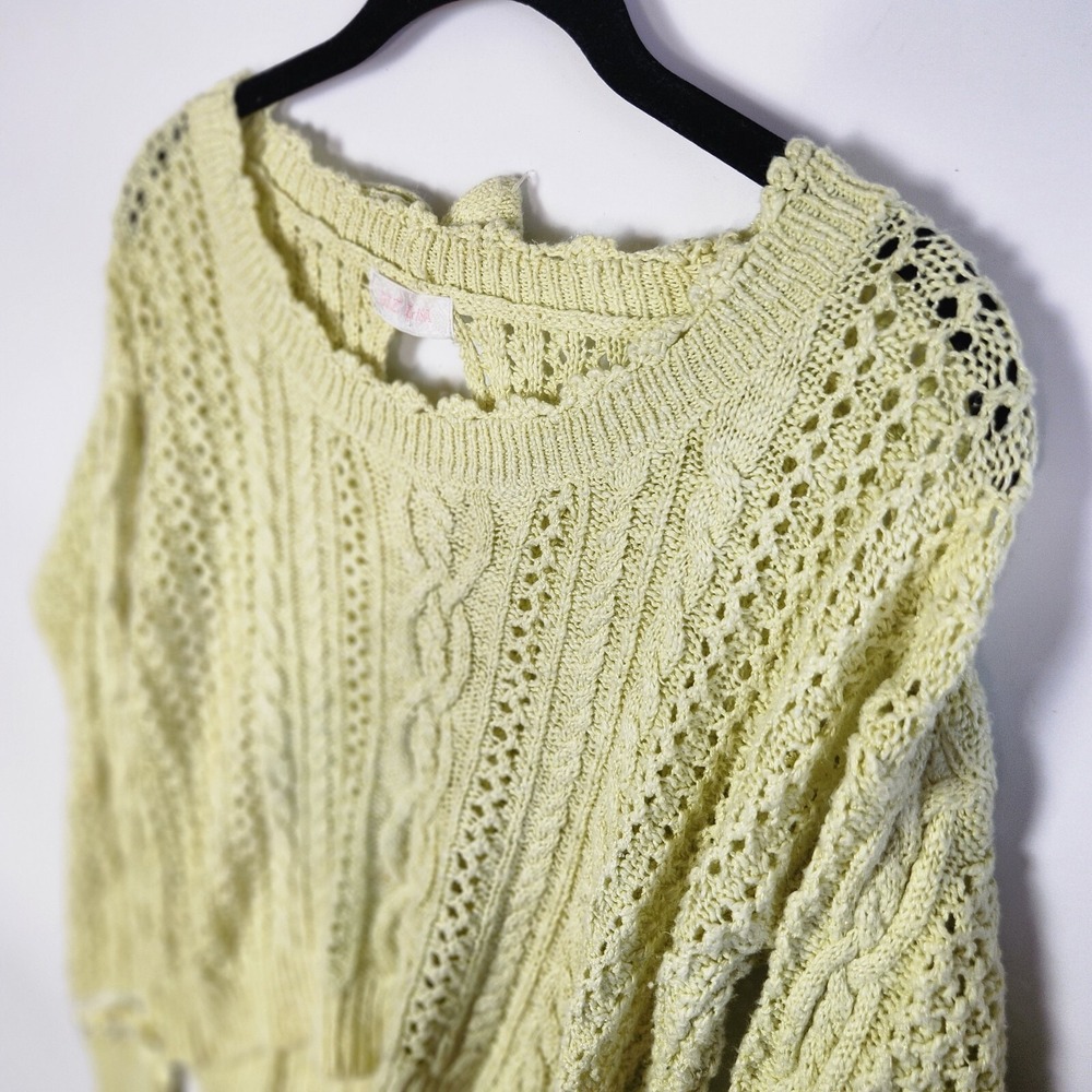 Liz Lisa Pastel Cable Knit Bow Back Cutout‎ Sweater S Kawaii Japanese Fashion - Picture 3 of 7